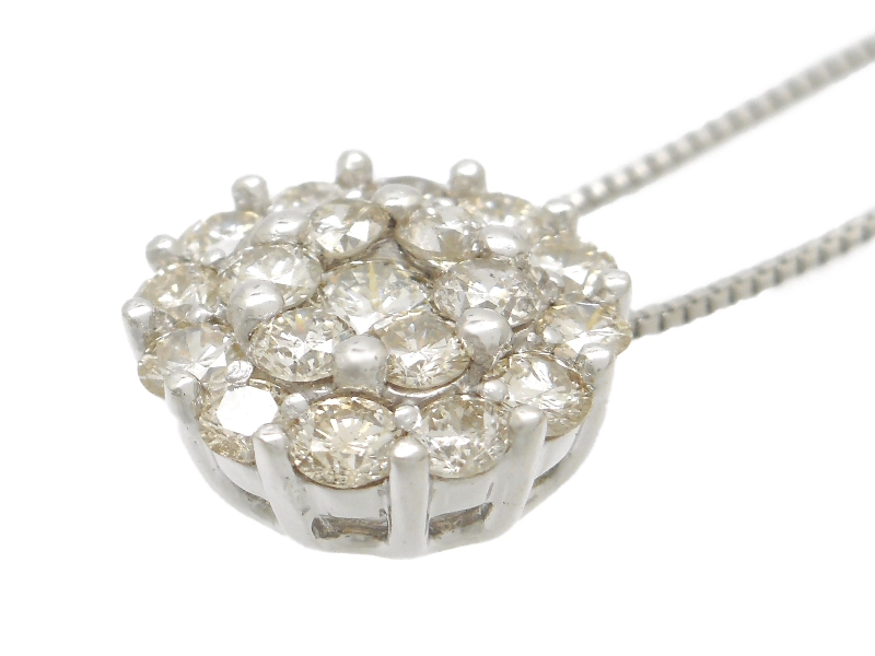 JEWELRY　貴金属・宝石　ダイヤモンドネックレス　WG　ホワイトゴールド　D1.00ct　4.1g　パヴェダイヤ　2147100577549　【200】