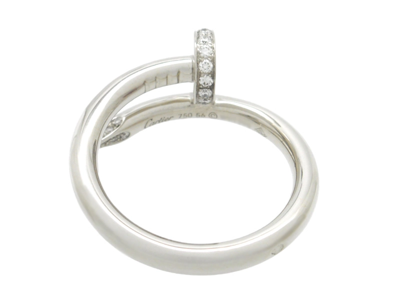 Cartier　カルティエ　ジュストアンクルリング　WG　ホワイトゴールド　ダイヤモンド　7.6g　56号　日本サイズ16号　B4092700　2147400271512　【200】