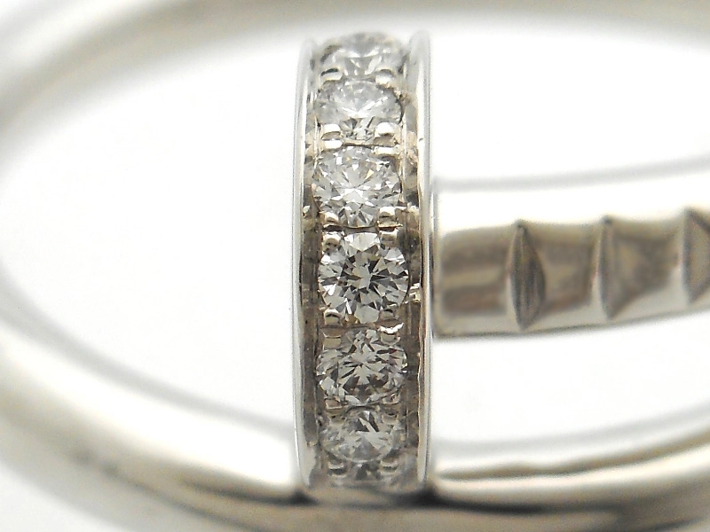 Cartier　カルティエ　ジュストアンクルリング　WG　ホワイトゴールド　ダイヤモンド　7.6g　56号　日本サイズ16号　B4092700　2147400271512　【200】