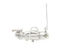 JEWELRY　貴金属・宝石　ブローチ　フクロウ　K18WG　ホワイトゴールド　D　ダイヤモンド　0.21ct　7.5g　2146000413520　【200】