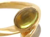 4℃　ヨンドシー　リング　指輪　K18　ゴールド　ムーンストーン　MNS　ペリドット　PR　3.3g　8号　（2120000322280）【200】