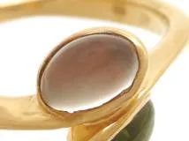 4℃　ヨンドシー　リング　指輪　K18　ゴールド　ムーンストーン　MNS　ペリドット　PR　3.3g　8号　（2120000322280）【200】