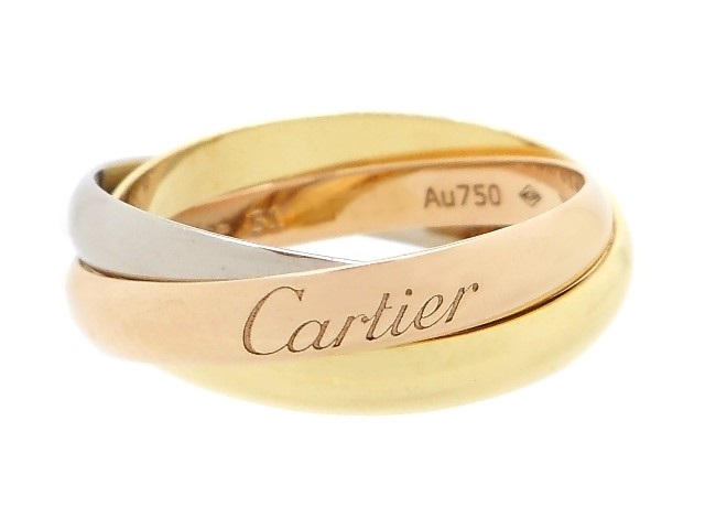 【Aランク】Cartier カルティエ K18YG PG WG 3カラートリニティ リング 指輪 #51 約11号 ジュエリー アクセサリー レディース【ISEYA】