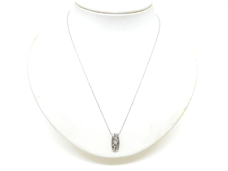 JEWELRY　貴金属・宝石　ダイヤモンドネックレス　K18　ホワイトゴールド　ダイヤモンド　0.18ct　4.1g