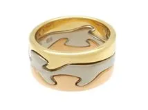 GEORG JENSEN　ジョージジェンセン　フージョンリング　3連　3カラー　YG　WG　PG　ゴールド　13.9g　53号　2143100440821　【200】