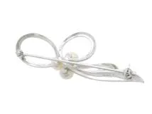 MIKIMOTO　ミキモト　ブローチ　あこや真珠　K18WG　ホワイトゴールド　7.1g　2141100603536　【200】