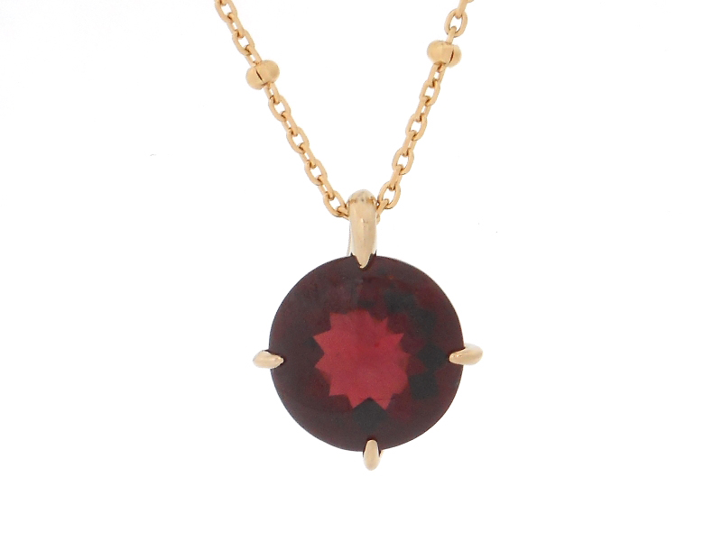 スタージュエリー　K18ネックレス　ガーネット POWER ON THE MOON PURPLE GARNET NECKLACE(2ZN2183)K18