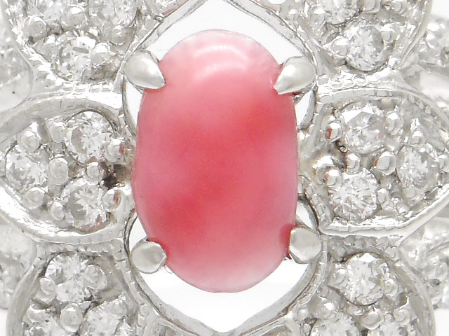 JEWELRY 貴金属・宝石 コンクパール リング PT1000 プラチナ 0.76ct D0.50ct 8.3g 14号 ソーティング 三越ジュエリー 2143800161040 【200】