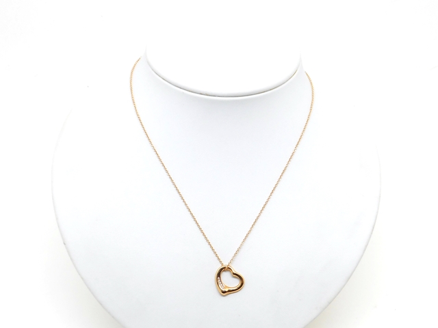 Tiffany Co ティファニー エルサペレッティ オープンハート ネックレス ペンダント ピンクゴールド ローズゴールド K18pg 5ポイントダイヤ ハート 4 3g レディース 472 Hfの購入なら 質 の大黒屋 公式
