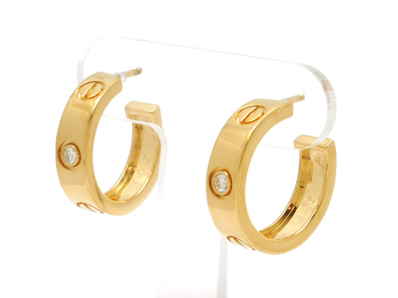 Cartier カルティエ ラブピアス YG イエローゴールド ダイヤモンド