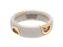 DAMIANI　ダミアーニ 　貴金属・宝石　Dアイコンリング　PG　ピンクゴールド　セラミック　ダイヤモンド1P　 7.4ｇ　57号　20087264　参考価格\135,300　（2143500263341）【200】
