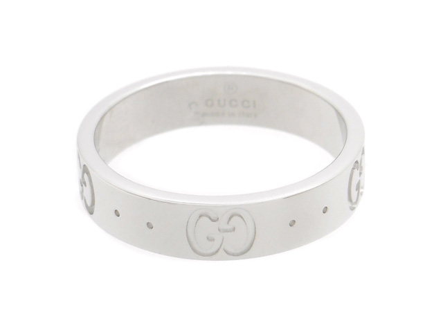美品！GUCCI グッチ GG アイコンリング 指輪 9号 GUCCI グッチ アイコンリング 指輪 ホワイトゴールド WG 9号 3.6
