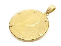 JEWELRY　貴金属・宝石　トップ　金貨　コイン　K24/K18　ゴールド　エリザベス　1/4OZ　（2120500175751）【200】