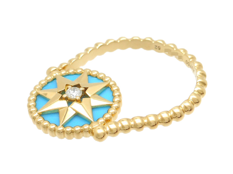 Dior ディオール　プリンセスリング　002　ロイヤルターコイズ Dior ディオール ローズデヴァンリング ターコイズ ダイヤモンド YG