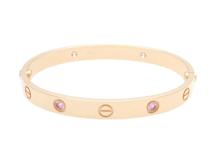 Cartier　カルティエ　貴金属・宝石　ラブブレスレット　バングル　ピンクサファイア　PG　ピンクゴールド　30.8g　17号　旧型　2147200410470　【200】
