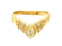 JEWELRY 貴金属・宝石 ダイヤモンド リング 指輪 K18 ゴールド D0.17ct　D0.06ct　11号 2.9g　2120500227023 【200】