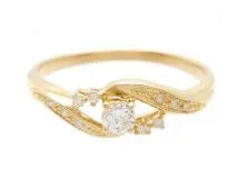 JEWELRY　貴金属・宝石　ダイヤモンドリング　指輪　K18　ゴールド　ダイヤモンド0.15ct　2.2g　約17号　（2120000220685）【200】