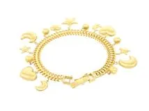 JEWELRY　貴金属・宝石　ブレスレット　チャーム　星　月　ハート　ボール　K18　ゴールド　24.1g　2147100550559　【200】