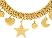 JEWELRY　貴金属・宝石　ブレスレット　チャーム　星　月　ハート　ボール　K18　ゴールド　24.1g　2147100550559　【200】