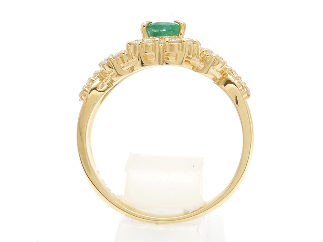 ⭐️特別⭐️新品未使用 k18 エメラルド&ダイヤリング ティアラ 人気の王冠 JEWELRY 貴金属・宝石 エメラルドリング ダイヤモンド K18