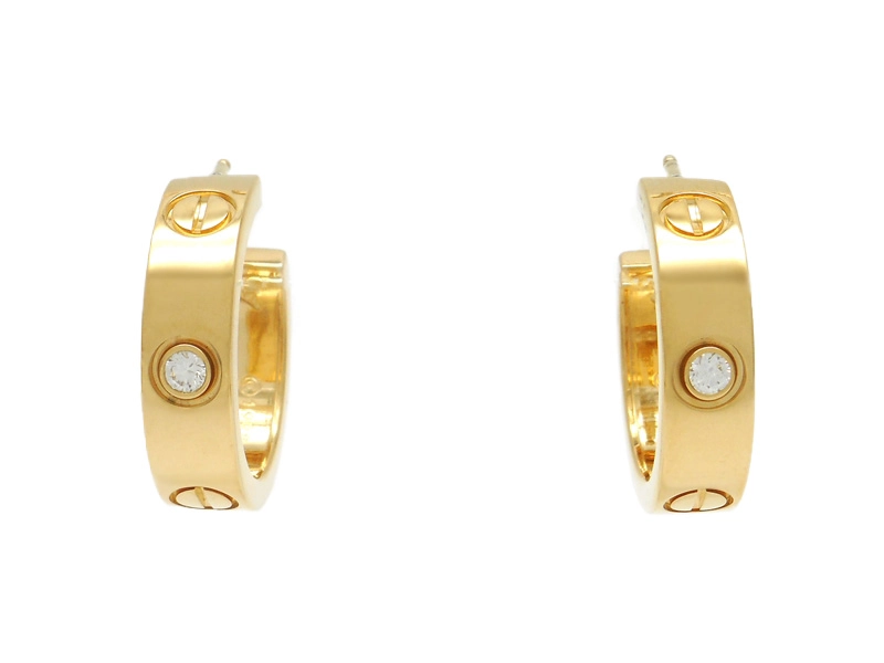 Cartier カルティエ ラブピアス YG イエローゴールド ダイヤモンド