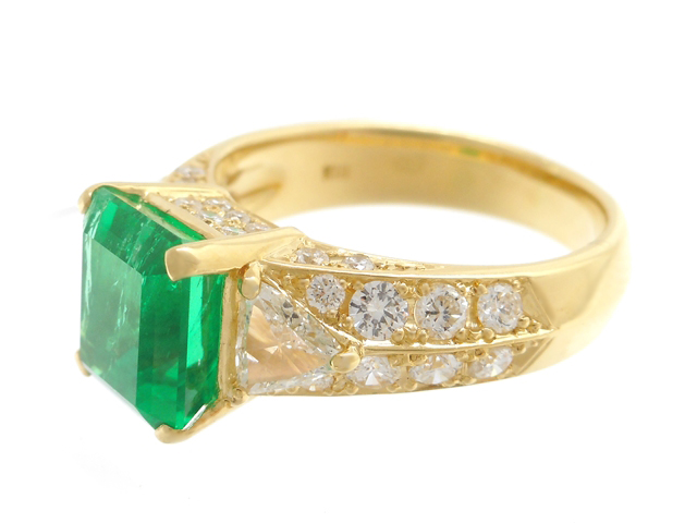 K18 エメラルド リング 指輪 11.5号 ゴールド JEWELRY 貴金属・宝石 リング 指輪 イエローゴールド K18 エメラルド