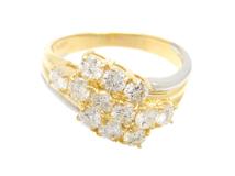 JEWELRY　ジュエリー　貴金属・宝石　ダイヤリング　K18　ゴールド　PT850　プラチナ　ダイヤモンド　1.14ct　4.9ｇ　14.5号　2141300368754　【200】