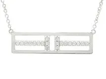 TIFFANY＆CO　ティファニー　貴金属・宝石　Tトゥオープンホリゾンタルネックレス　WG　ホワイトゴールド　ダイヤモンド　約4.3g　2143000647870【200】