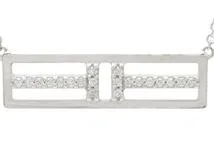 TIFFANY＆CO　ティファニー　貴金属・宝石　Tトゥオープンホリゾンタルネックレス　WG　ホワイトゴールド　ダイヤモンド　約4.3g　2143000647870【200】