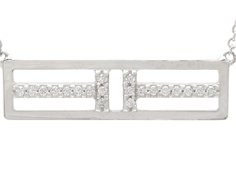TIFFANY＆CO　ティファニー　貴金属・宝石　Tトゥオープンホリゾンタルネックレス　WG　ホワイトゴールド　ダイヤモンド　約4.3g　2143000647870【200】