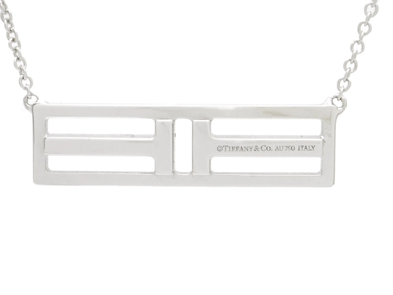 TIFFANY＆CO　ティファニー　貴金属・宝石　Tトゥオープンホリゾンタルネックレス　WG　ホワイトゴールド　ダイヤモンド　約4.3g　2143000647870【200】