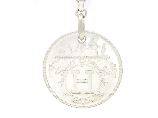 HERMES エルメス エクスリブリス ネックレス シルバー SV ピンク