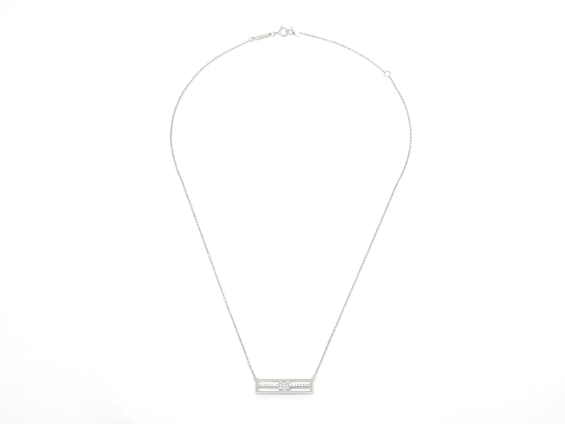 TIFFANY＆CO　ティファニー　貴金属・宝石　Tトゥオープンホリゾンタルネックレス　WG　ホワイトゴールド　ダイヤモンド　約4.3g　2143000647870【200】
