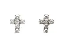 Cartier　カルティエ　クロスピアス　WG　ホワイトゴールド　ダイヤモンド　1.2g　2120800007455　【200】