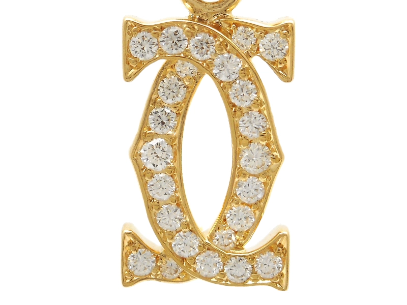 Cartier　カルティエ　2Cチャーム　ダイヤモンド　ペンダントトップ　YG　イエローゴールド　2.4g　2143300221862　【200】