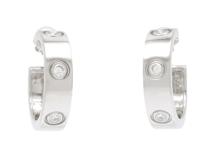 Cartier　カルティエ　ラブイヤリング　ダイヤモンド　3Pダイヤ　WG　ホワイトゴールド　13.1g　2143000619563　【200】