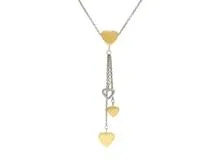 ﾏTIFFANY＆CO　ティファニー　マルチハートスウィングドロップネックレス　YG　イエローゴールド　WG　ホワイトゴールド　6.7g　2147100538311　【200】