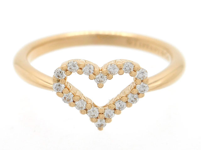 K18+PG ダイヤモンド ハート リング 指輪（TIFFANY＆CO ティファニー 