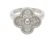 Van Cleef & Arpels　ヴァンクリーフ&アーペル　ヴィンテージアルハンブラ　リング　WG　ホワイトゴールド　ダイヤモンド　約6.4g　49号　日本サイズ9号　VCARO26N49　2143700191970　【200】