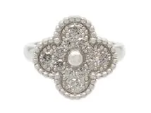 Van Cleef & Arpels　ヴァンクリーフ&アーペル　ヴィンテージアルハンブラ　リング　WG　ホワイトゴールド　ダイヤモンド　約6.4g　49号　日本サイズ9号　VCARO26N49　2143700191970　【200】