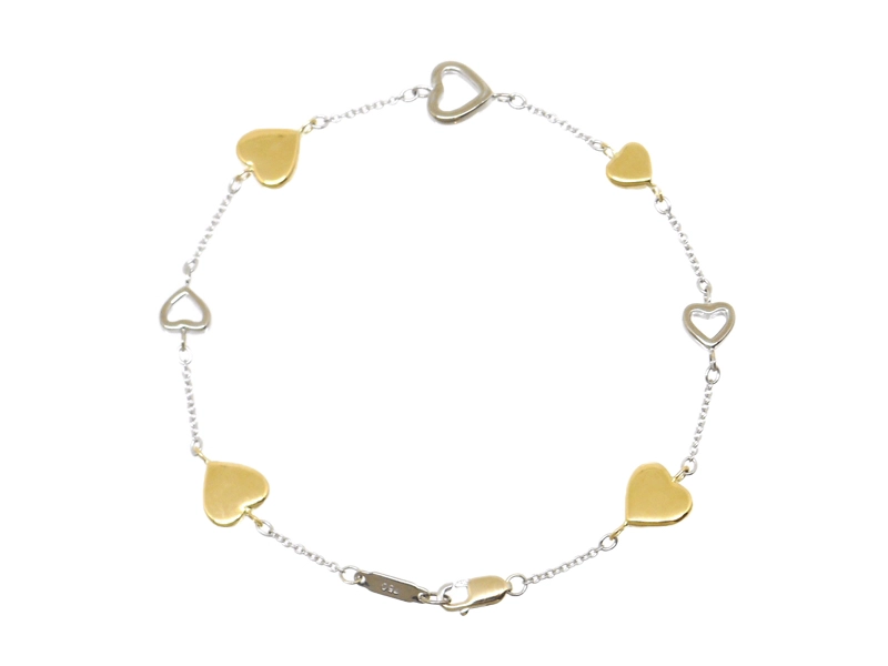 TIFFANY＆CO　ティファニー　マルチハートブレスレット　YG　イエローゴールド　WG　ホワイトゴールド　7.7g　2141000352329【200】