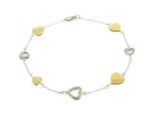TIFFANY＆CO　ティファニー　マルチハートブレスレット　YG　イエローゴールド　WG　ホワイトゴールド　7.7g　2141000352329【200】