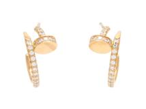 Cartier　カルティエ　ジュストアンクルフープピアス　スモールモデル　PG　ピンクゴールド　ダイヤモンド　4.4g　CRB8301429　2147300411018　【200】