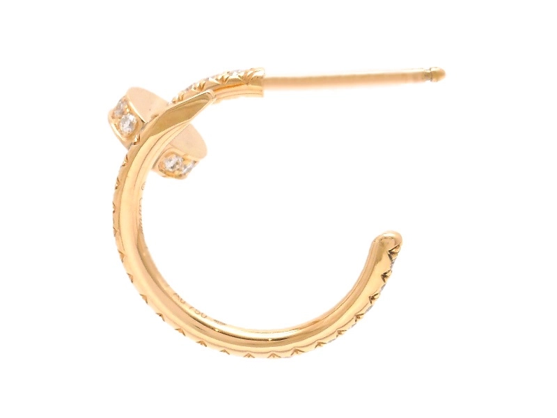 Cartier　カルティエ　ジュストアンクルフープピアス　スモールモデル　PG　ピンクゴールド　ダイヤモンド　4.4g　CRB8301429　2147300411018　【200】