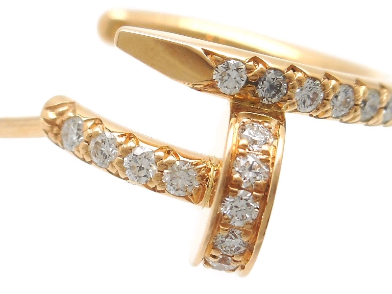 Cartier　カルティエ　ジュストアンクルフープピアス　スモールモデル　PG　ピンクゴールド　ダイヤモンド　4.4g　CRB8301429　2147300411018　【200】