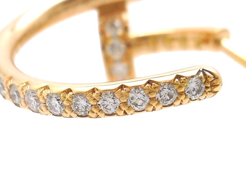 Cartier　カルティエ　ジュストアンクルフープピアス　スモールモデル　PG　ピンクゴールド　ダイヤモンド　4.4g　CRB8301429　2147300411018　【200】