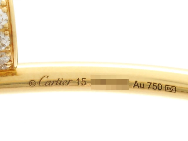 Cartier　カルティエ　ジュストアンクル ブレスレット　スモールモデル　SM　イエローゴールド　YG　ダイヤモンド　8.3g（2143700194476）【200】