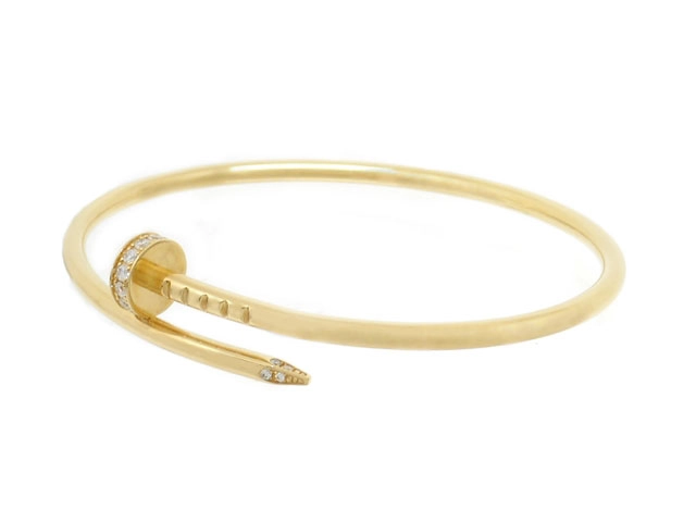 Cartier　カルティエ　ジュストアンクル ブレスレット　スモールモデル　SM　イエローゴールド　YG　ダイヤモンド　8.3g（2143700194476）【200】