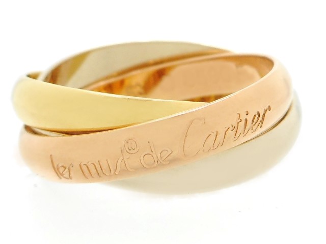 Cartier カルティエ リング 指輪 トリニティリング 3カラー 3連 8.2g 53号 日本サイズ約13号 2147300289006 【200】