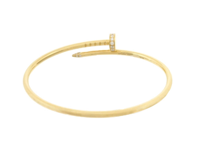 Cartier　カルティエ　ジュストアンクル ブレスレット　スモールモデル　SM　イエローゴールド　YG　ダイヤモンド　8.3g（2143700194476）【200】